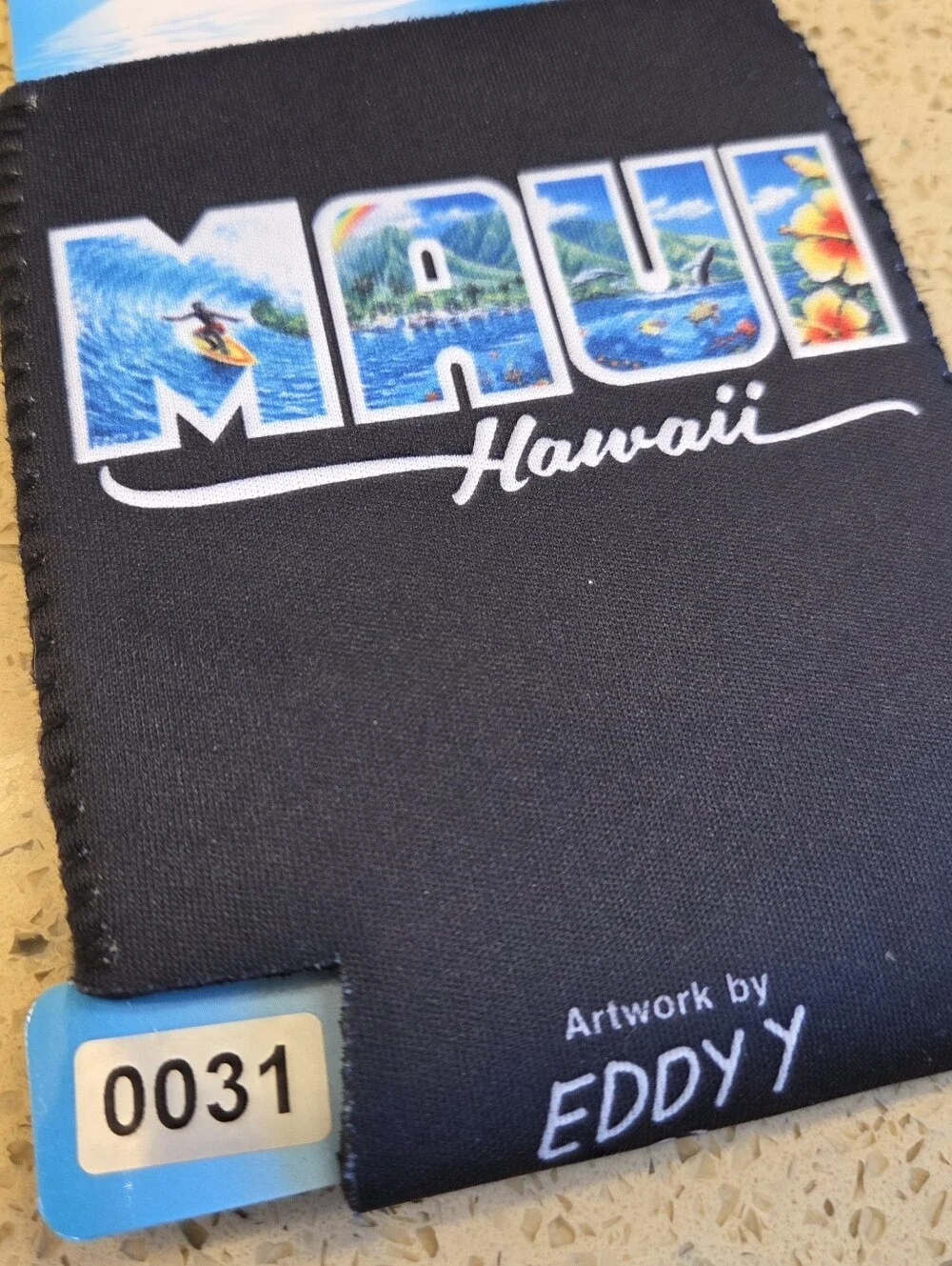 NWT Maui Hawaii Island Heritage Can Cooler Koozie Black Eddy Y Souvenir